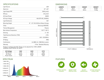 Floraflex 800W full spectrum led grow light