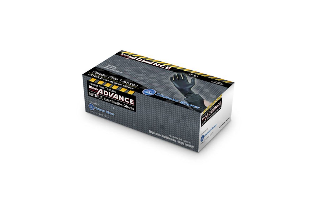 Diamond Gloves IF63 Powder Free black Nitrile Gloves 6 mil – box 1000