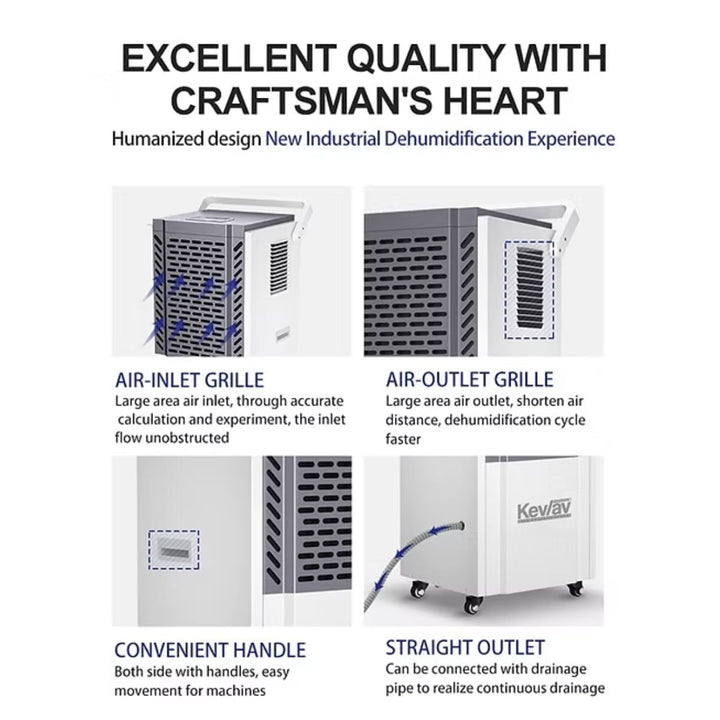 Kev/av Commercial Dehumidifier 190 Pint/Day