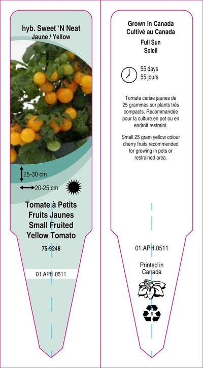 Seeds - Tomato-Small fruited Sweet'N'Neat Yellow
