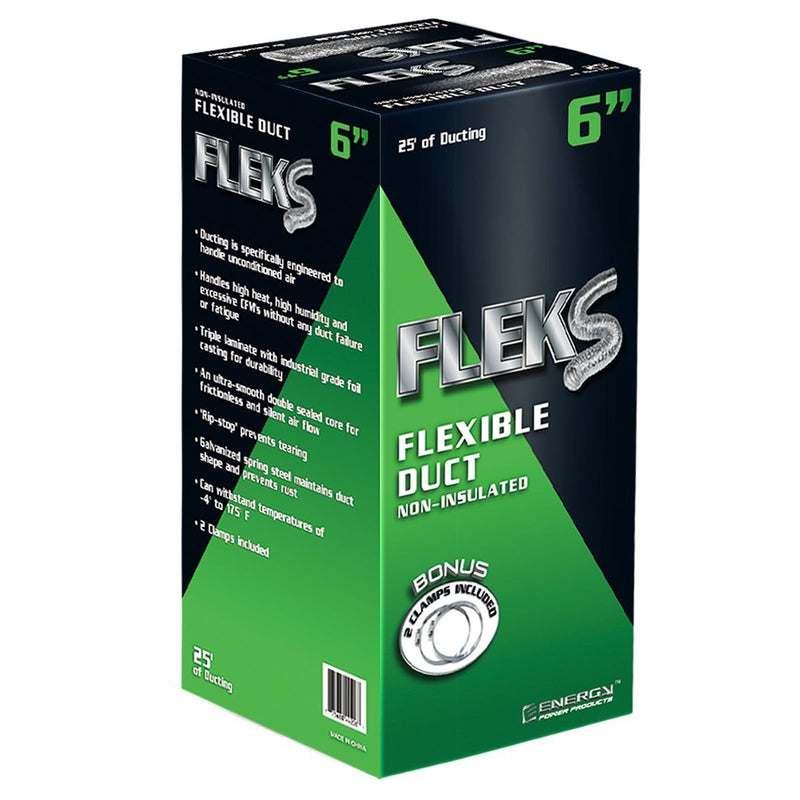 Fleks Ducting Aluminum 25’ W/2 Clamps