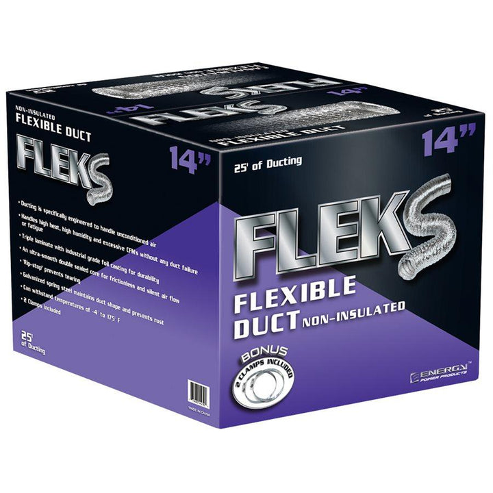 Fleks Ducting Aluminum 25’ W/2 Clamps