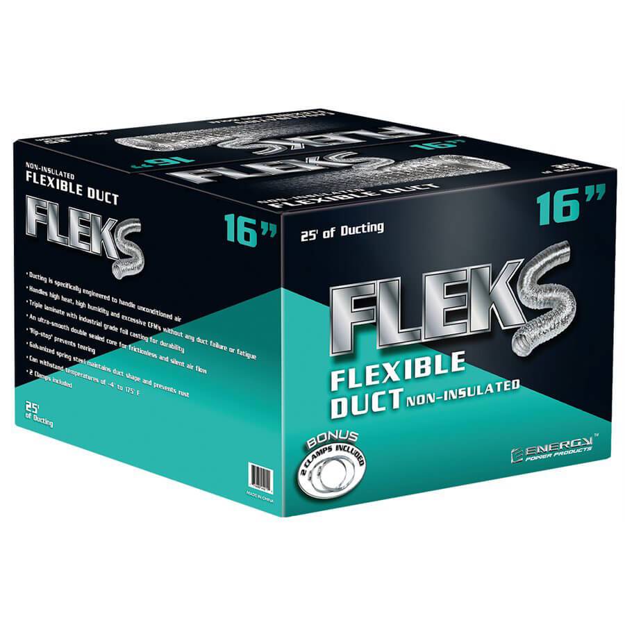 Fleks Ducting Aluminum 25’ W/2 Clamps