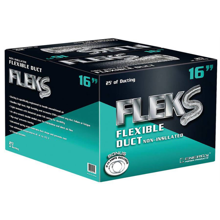 Fleks Ducting Aluminum 25’ W/2 Clamps