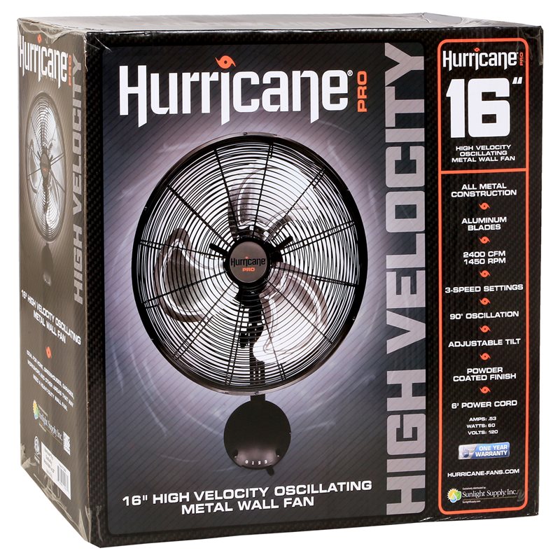 Hurricane Pro Metal Wall Mount Fan 16"