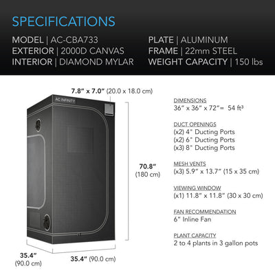 AC Infinity - CLOUDLAB Advance Grow Tent Grow Tent