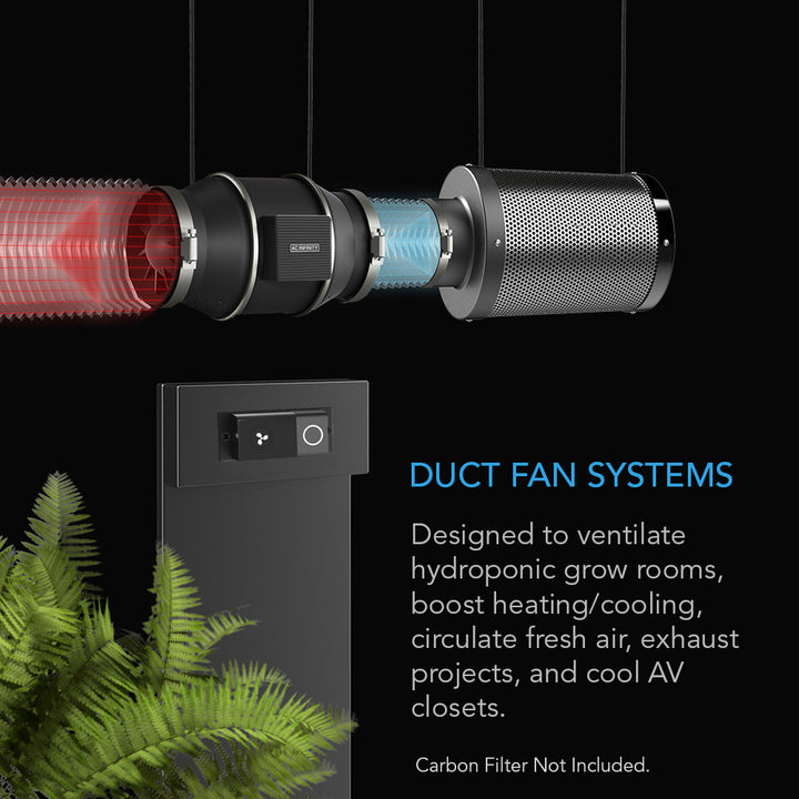 AC Infinity - S-Series CLOUDLINE Quiet Inline Duct System Fan + Speed Controller
