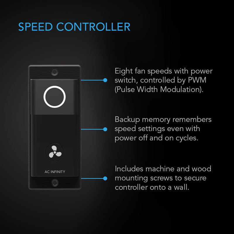 AC Infinity - AIRLIFT Shutter Exhaust Ventilation Fan + Speed Controller