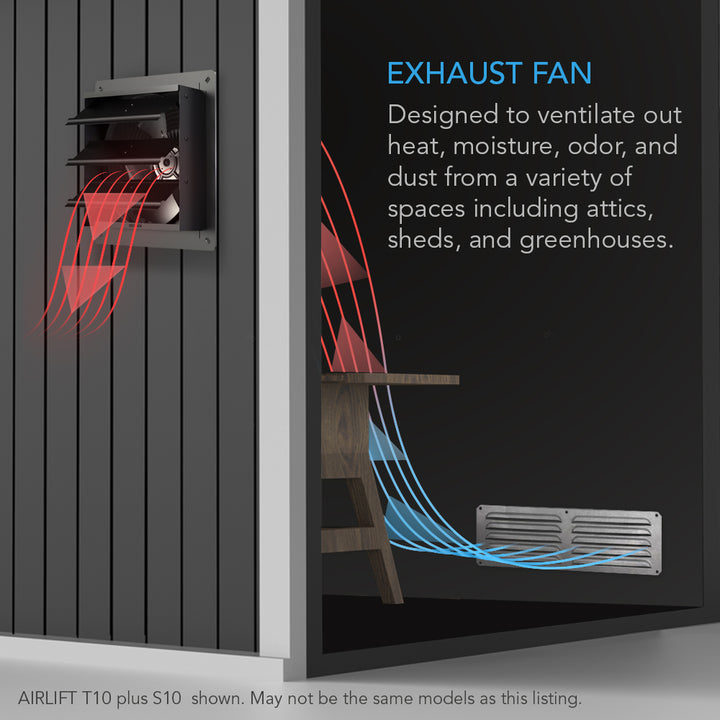 AC Infinity - AIRLIFT Shutter Exhaust Ventilation Fan + Temp &amp; Humidity