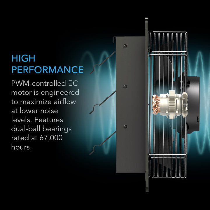 AC Infinity - AIRLIFT Shutter Exhaust Ventilation Fan + Temp &amp; Humidity