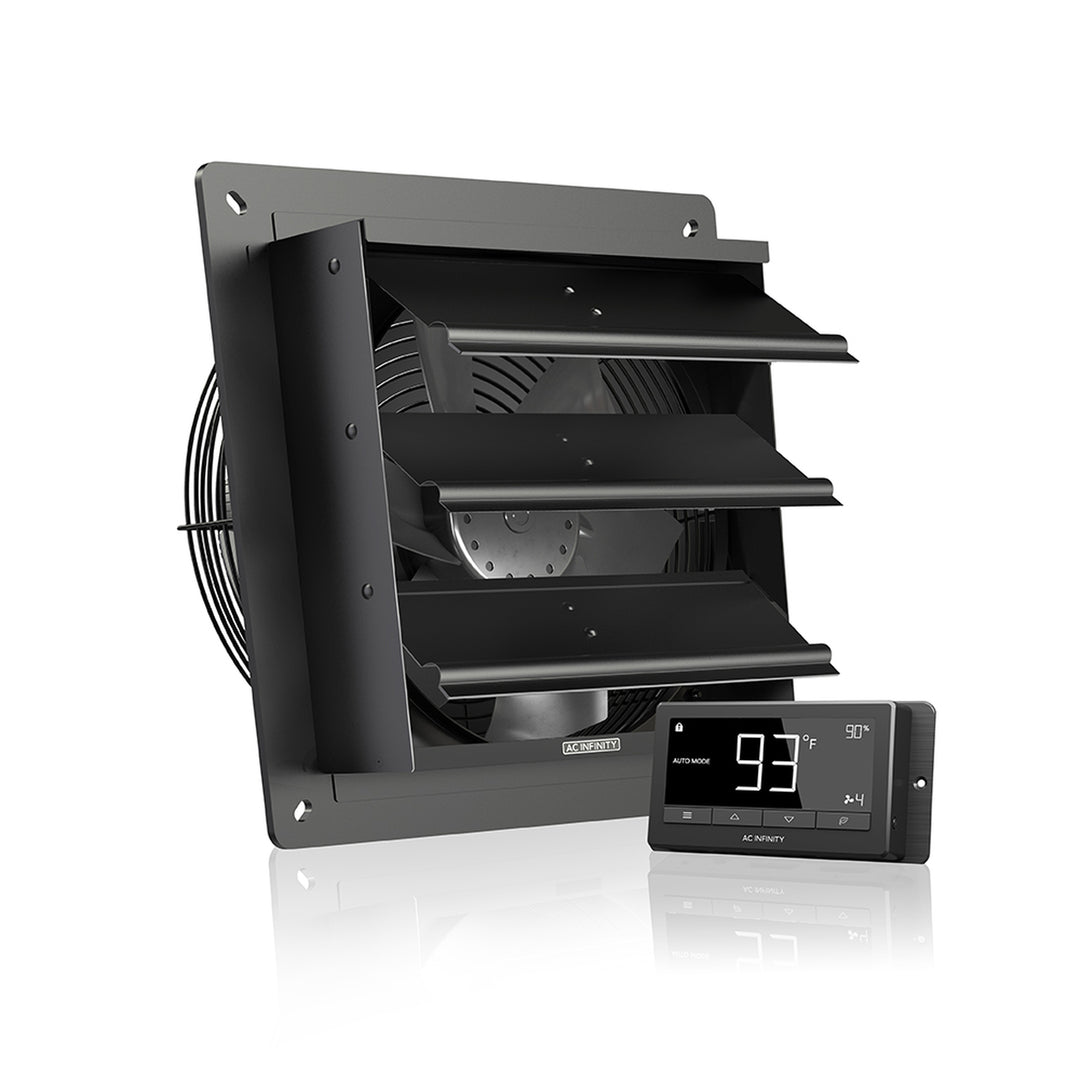 AC Infinity - AIRLIFT Shutter Exhaust Ventilation Fan + Temp &amp; Humidity