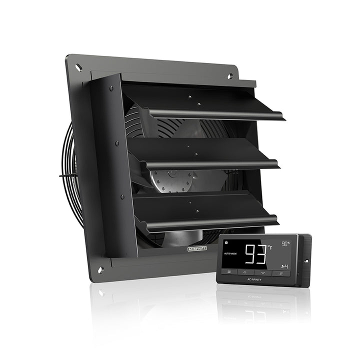 AC Infinity - AIRLIFT Shutter Exhaust Ventilation Fan + Temp &amp; Humidity