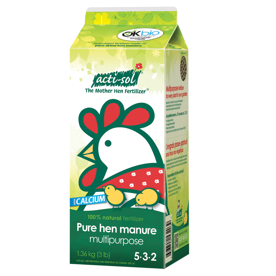 Acti-Sol - Multipurpose organic fertilizer (pure hen manure) 5-3-2 1.36Kg