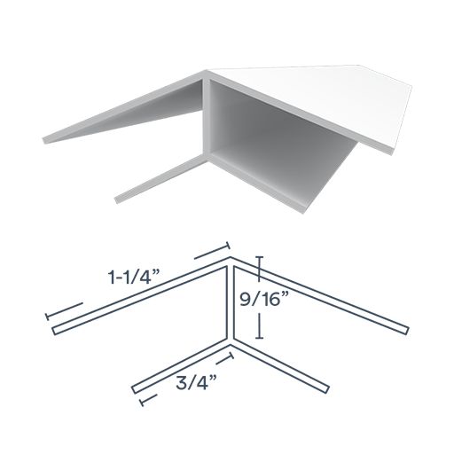 Trusscore 45° H Channel Outside corner Trim (white)