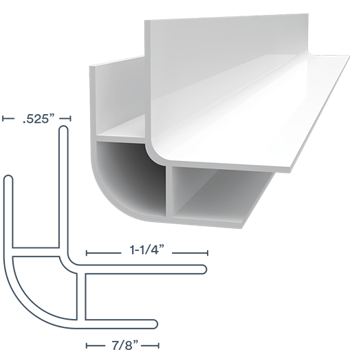 Trusscore Outside Corner Rounded Trim (white)